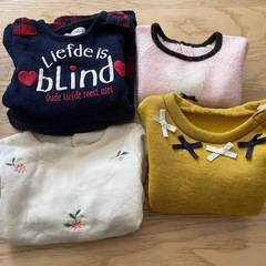 ベビー 裏起毛 トップス 80サイズ トレーナー 冬服　女の子の画像