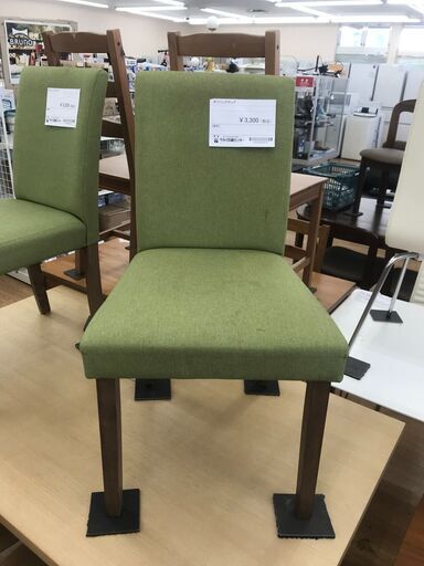 ★ジモティ割あり★  ダイニングチェア グリーン H×W×D クリーニング済み KJ7645