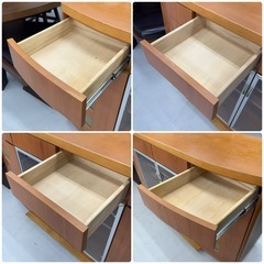 【美品‼️】高級国産家具♪ 156cm幅サイドボード キャビネット 多目的棚 リビングボード 木製ブラウン♪の画像