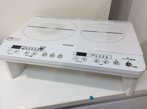 （1/16受渡済）JT10014【IRISOHYAMA/アイリスオーヤマ IHクッキングヒーター】美品 2023年製 IHK-W12S-W 2口 IH調理器/IHコンロ
