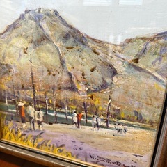 41.「焼岳染まる」髙橋一善 油絵