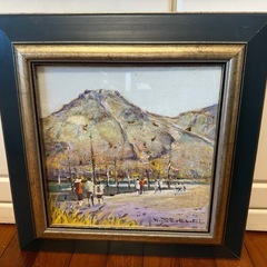 41.「焼岳染まる」髙橋一善 油絵