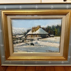 42.「山麓の農家」髙橋一善 油絵
