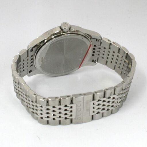動作品 GUCCI Gタイムレス YA1264106 クオーツ式腕時計 3針 デイト ブラウンダイヤル 9連ブレス 25年1月電池交換