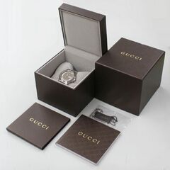 動作品 GUCCI Gタイムレス YA1264106 クオーツ式腕時計 3針 デイト ブラウンダイヤル 9連ブレス 25年1月電池交換 札幌市 清田区 平岡の画像