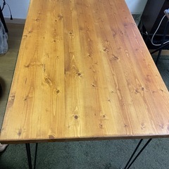 LOWYA ロウヤ ダイニングテーブル 単品 リビングテーブル 食卓テーブル 木目 木製 天然木 デスク ヴィンテージ風 約奥行き70cm 幅120cmの画像