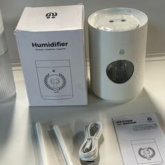 ①新品USBコンパクト超音波式加湿器卓上　アロマ対応 LEDライ...