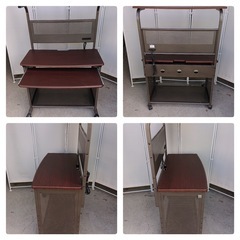 [八3323]  パソコンデスク  外形寸法   幅900㎜   奥行約450㎜  高さ650  730  1310㎜の画像