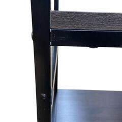 【レガストック川崎本店】木製天板 3段スチールラック オープンラック 木目調 ダークブラウンの画像
