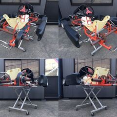 【値下げ/現状で/高級品/希少】　MARANELLO/マラネロ　レーシングカート　フレーム・シート・バンパー・タイヤ・フロントカウル・カートスタンドの画像