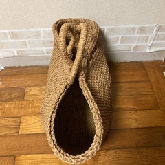 アンティークな天然素材籠バックの画像