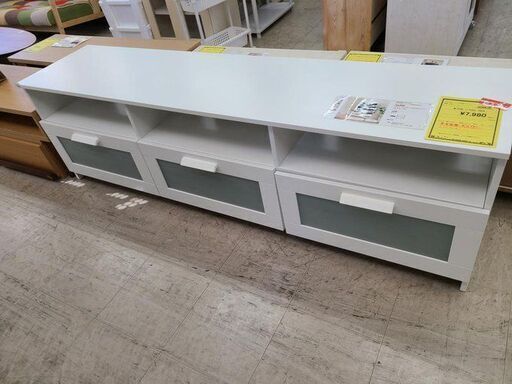 J6477　IKEA　イケア　テレビ台　BRIMNES　ブリムネス　ホワイト　クリーニング済　【リユースのサカイ柏店】　参考価格14,990円