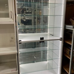 JAJAN コレクションラック 飾り棚 上置き付 LED付 中古の画像