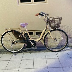 ※決まりました！※ヤマハ、中古の電動自転車。普通のタイヤより少し太めの安定した乗り心地です！防犯登録も込みの料金なので、譲渡証明や登録をしてくれるお店を探す手間は無しです！早い者勝ちですよ！の画像