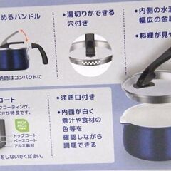 新品 サーモス セラプロテクトシリーズ マルチポット KNC 18cm 容量2.1L ガラスフタ付き ディープブルー THERMOS KNC-018S 札幌市 厚別区の画像