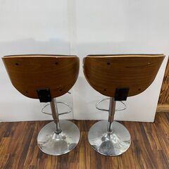  株式会社 LIXILビバ 座り心地の良い木製カウンターチェアー バーチェア VSC-2203BR 2脚セット 家具の画像