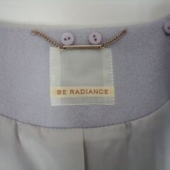 BE RADIANCE ビーラディエンス コート ウール混 パープル ファー無し ノーカラーコート の画像