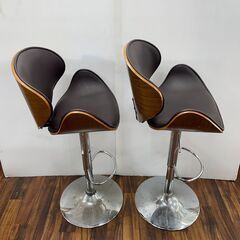  株式会社 LIXILビバ 座り心地の良い木製カウンターチェアー バーチェア VSC-2203BR 2脚セット 家具の画像