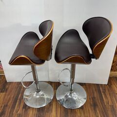  株式会社 LIXILビバ 座り心地の良い木製カウンターチェアー バーチェア VSC-2203BR 2脚セット 家具の画像