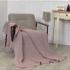 【新品】ブランケット ひざ掛け ワッフル編みの画像