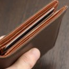 Abies ラムスキンレザー二つ折り財布（小銭入れなし）日本製 ...