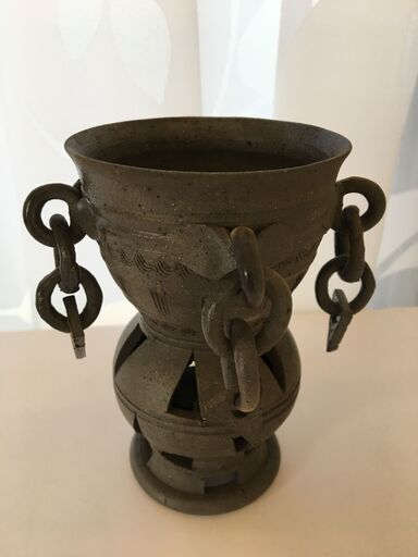 新羅土器 新羅窯 朝鮮古陶器 レプリカ 瓔珞飾り 瓔珞杯 高杯
