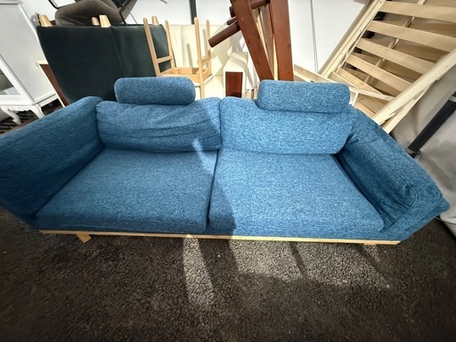 【最終値下げ】ニトリ?無印良品?/2.5人掛け/ソファ／ブルー