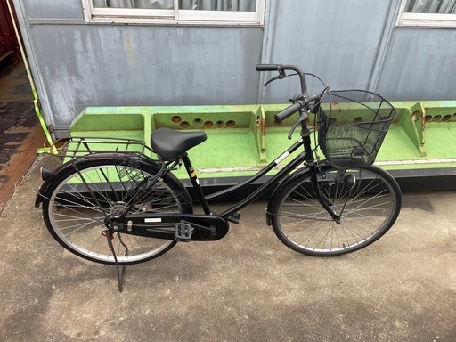 ❗️譲渡書類揃ってます❗️大人用　自転車　ママチャリ　26インチ ライト付き、鍵付き、ギアなし、黒色