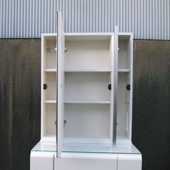 良好！ 三面鏡 ドレッサー 高級メーカー品！ ロイ ROY 70 鏡後ろ収納