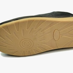 スリッパ 室内スリッパ　黒　革の画像