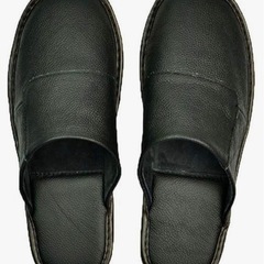 スリッパ 室内スリッパ　黒　革