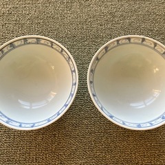 多分 有田焼　水色葉柄　茶碗　2ケセットの画像