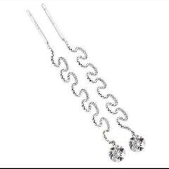 ➀≒j→→→m40-4/刻印/ブリリアントカットダイヤモンドＣＺ大粒ロングピアスC＊Bの画像