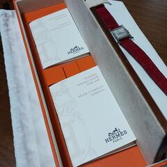 Hermès Hウォッチ 腕時計 レディース クロコダイルベルト 赤 エルメスの画像
