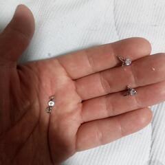 ≒j→→→m40-4/刻印有り/ブリリアントカットダイヤモンドＣＺ天使の翼ピアスの画像