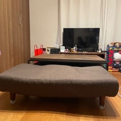 ソファー　ブラウン　オットマン