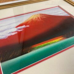 油彩画　油絵　小野章　「赤富士」の画像