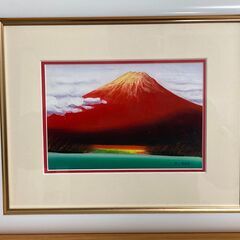 油彩画　油絵　小野章　「赤富士」の画像