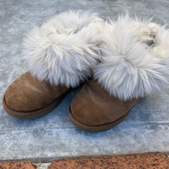 UGG ブラウン ムートンブーツ ファー付き　24cm