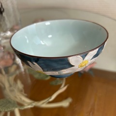 久宗坊 花模様 茶碗　ボウル　径13×高さ6センチ