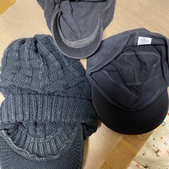 ニット帽　3個セット　黒の画像