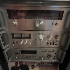 TRIO ビンテージオーディオセット フルセット KP-R405 MKII アンプ・ライト付きキャビネット付きの画像