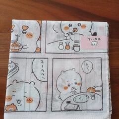 値下げ【新品！ちいかわ】ちいかわ プリント大判ハンカチ コミックピンク