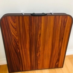 【美品】木目調折りたたみテーブルの画像