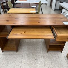 ★ジモティ割あり★  デスク 茶色 H73×D57×W140 クリーニング済み TJ10486の画像