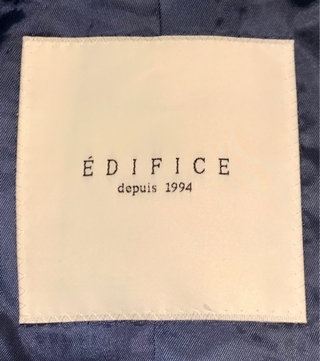 新品 EDIFICE コート チェスターフィールド Super 120’s Wool  エディフィス ネイビー 紺 M