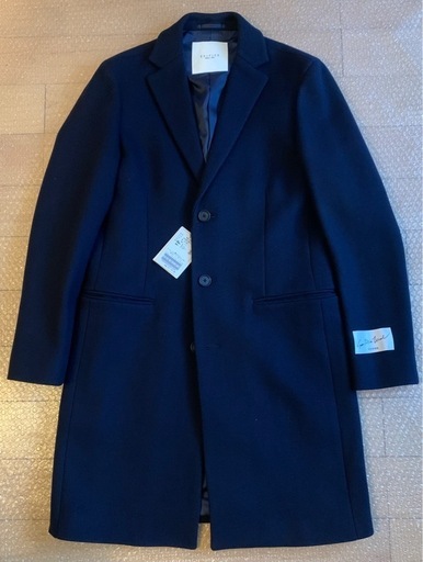 新品 EDIFICE コート チェスターフィールド Super 120’s Wool  エディフィス ネイビー 紺 M