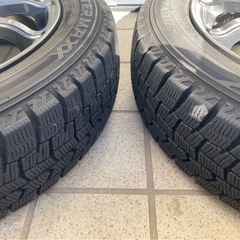軽スタッドレスタイヤ ホイール付 155/65R14 22年最終 バリ山　ダンロップ ウィンターマックス02の画像