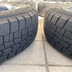軽スタッドレスタイヤ ホイール付 155/65R14 22年最終 バリ山　ダンロップ ウィンターマックス02の画像