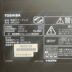 49G20X液晶カラーテレビ　